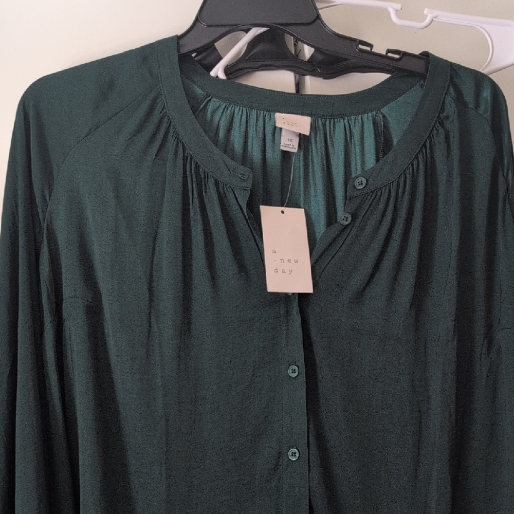 a new day Dark Green Blouse - Picture 4 of 5